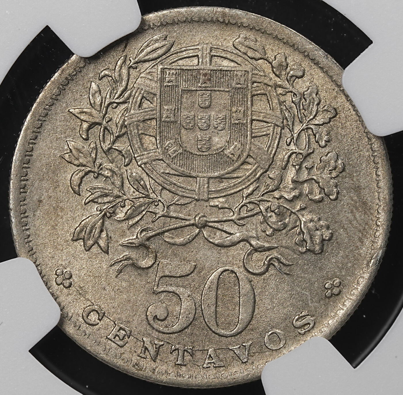 修遠堂世界钱币第九十六期 NGC MS61 1927年葡萄牙50分 该图案首年份 MS少见