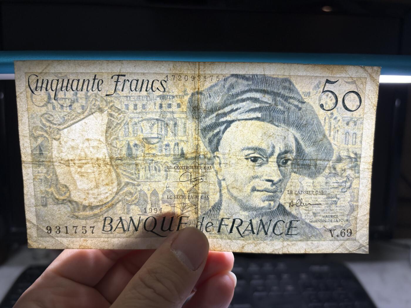2025年集古藏今外币拍卖第十期-第10场—（总第290拍-纸币专场），本期拍完结算一次，发货时间2-3天，休息几天后继续新的一期拍卖。 1991法国50法郎