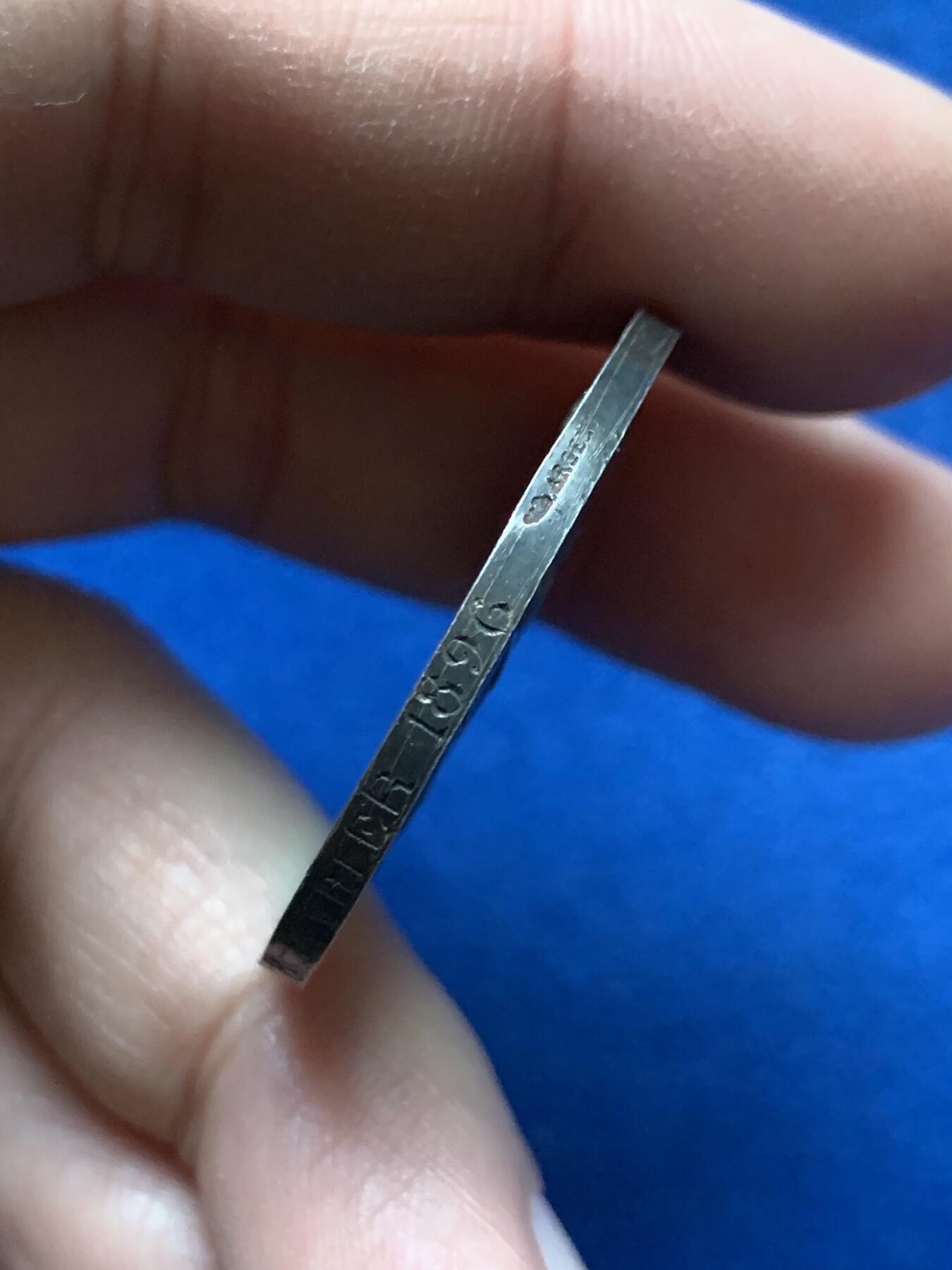 《竞宝斋》第444场 周日，周一，2场连拍 （全场包邮） 法国1896年婚姻银章 33.3mm 16.35g 丰饶角 边铭周圈刻字 背面花体字漂亮 包浆也漂亮