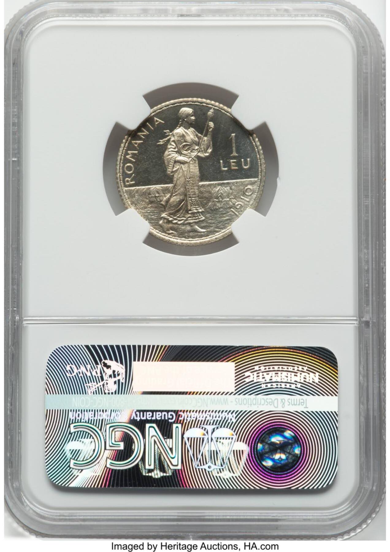 NGC PF64Cameo 保加利亚1910 精制LEU银币  