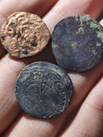 星盘世界钱币十二月六日古典币专场（流感中招了，推迟一周12.13拍） - 3枚 窝阔台汗国钱币2铜1银，非常不错的学习标本