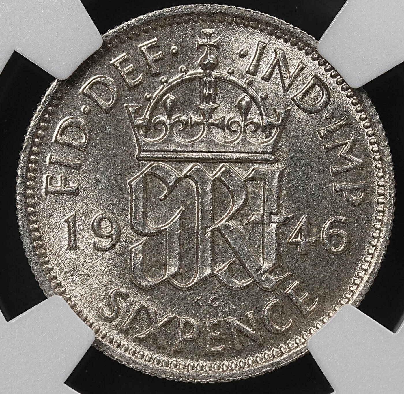 修遠堂世界钱币第九十六期 NGC MS65 1946年英国6便士银币