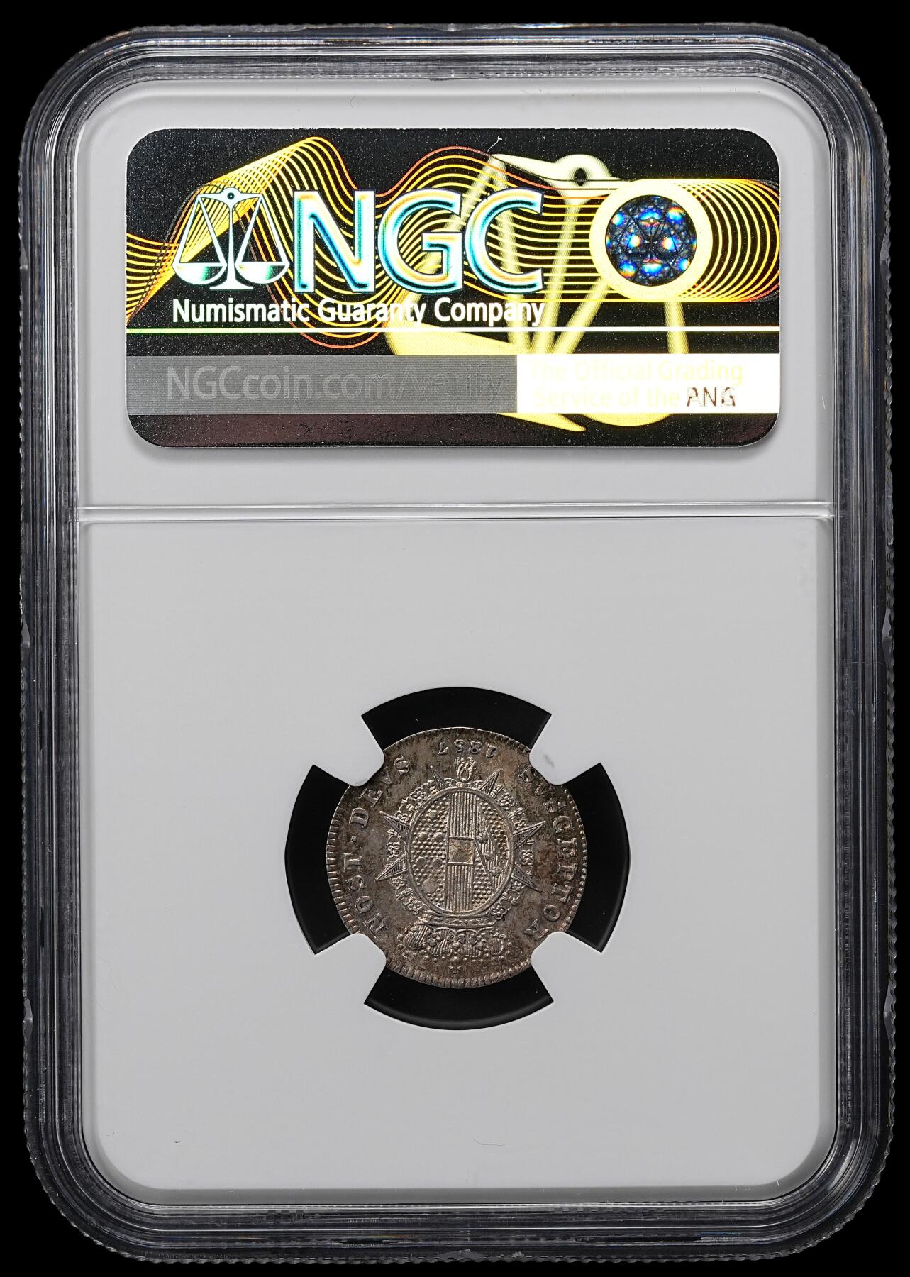 修遠堂世界钱币第九十六期 NGC MS62 1857年托斯卡纳1/2 PAOLO银币