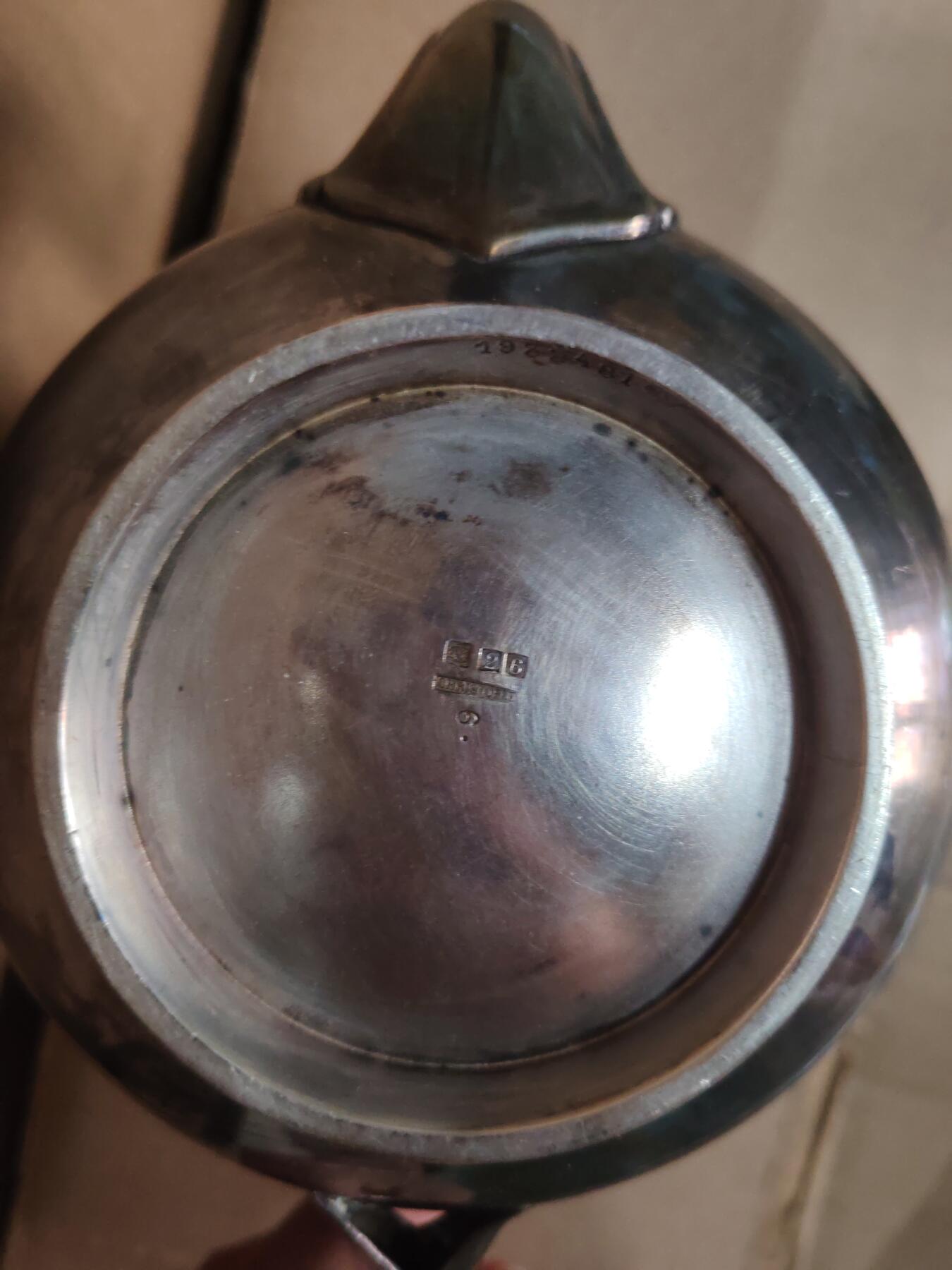 韵星假日拍卖第三十一期 -- Rimey Holidays Auction 31 帝德-魏玛德国包银银壶镀银保存完整 整体无损 包浆好看 底部带有清晰银标镀银表和序列号