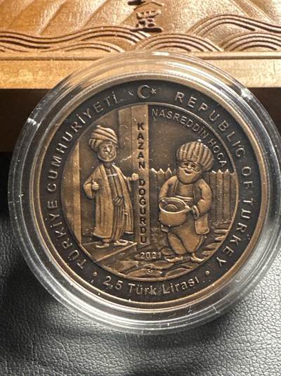 ❤️【币观天下】❤️ 第333期钱币拍卖- 2025.12.5周五晚上6点半场-长期征集拍品 - 土耳其2021年阿凡提民间故事系列仿古纪念铜币第七枚