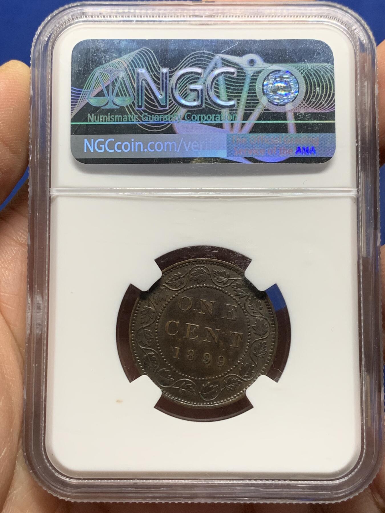 《竞宝斋》第444场 周日，周一，2场连拍 （全场包邮） NGC AUD 加拿大1899/9维多利亚女王1分