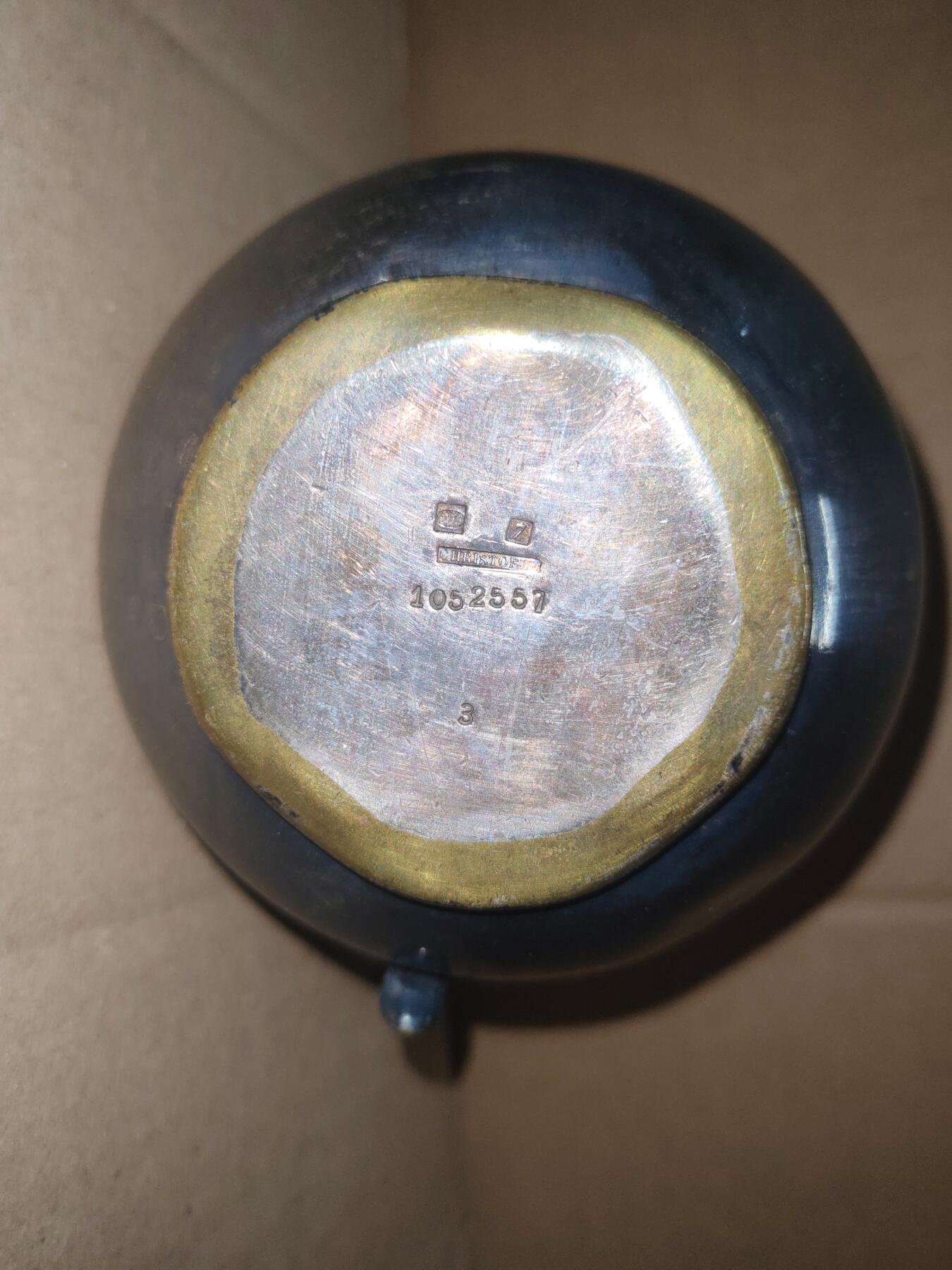 韵星假日拍卖第三十一期 -- Rimey Holidays Auction 31 帝德-魏玛德国包银银壶镀银保存完整 整体无损 包浆好看 底部带有清晰银标镀银表和序列号