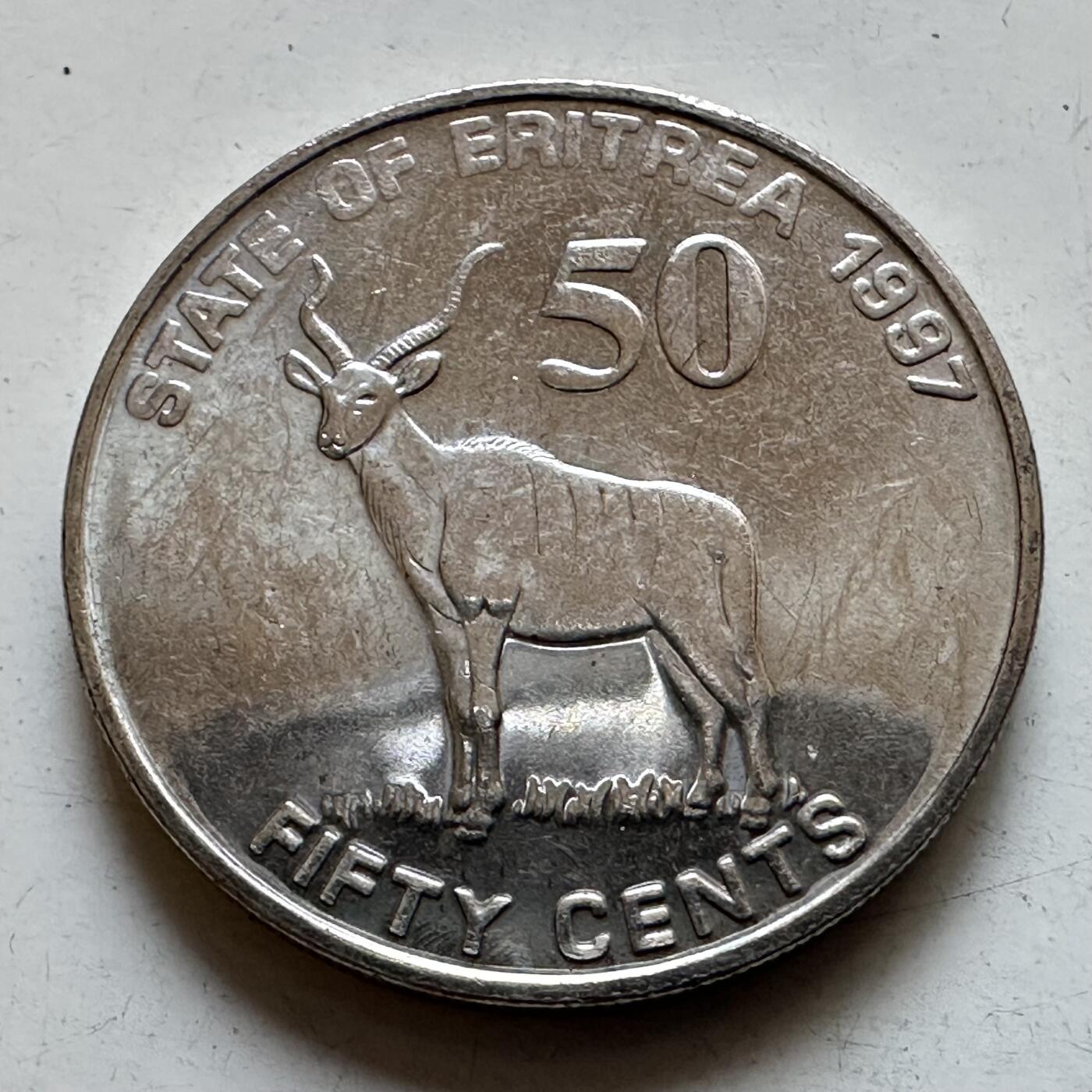 🌹外币初藏🌹🐯2025年第135场  每周二四六晚8️⃣点 接代拍 厄立特里亚1997年50分