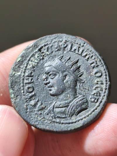 星盘世界钱币十二月六日古典币专场 - 美品！罗马帝国行省-尼西比斯菲利普神庙大铜币12.86g 大直边带打磨痕迹味道很正 两河上游名城