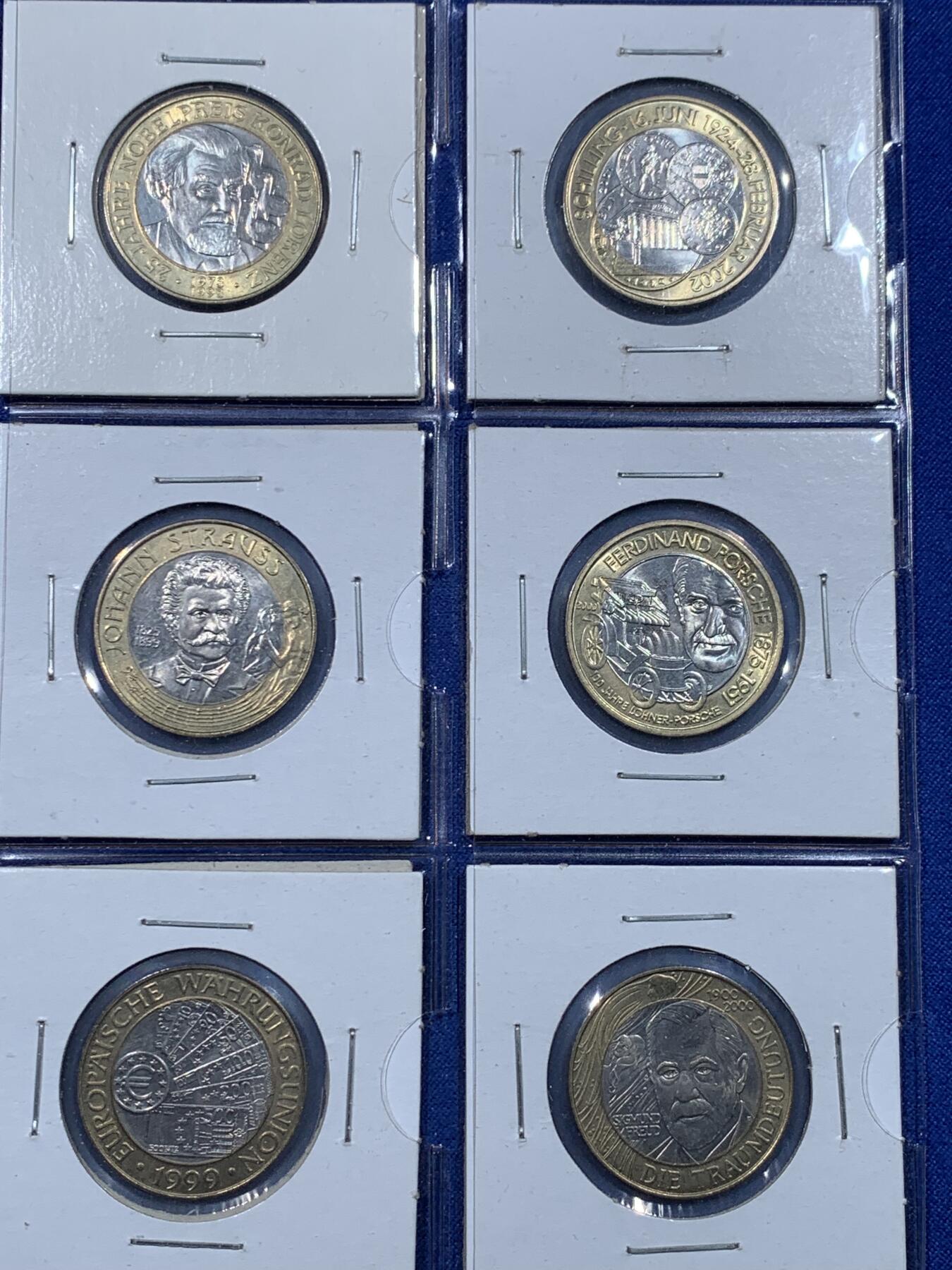 《竞宝斋》第444场 周日，周一，2场连拍 （全场包邮） 九枚一组 奥地利50先令纪念币 细节见图