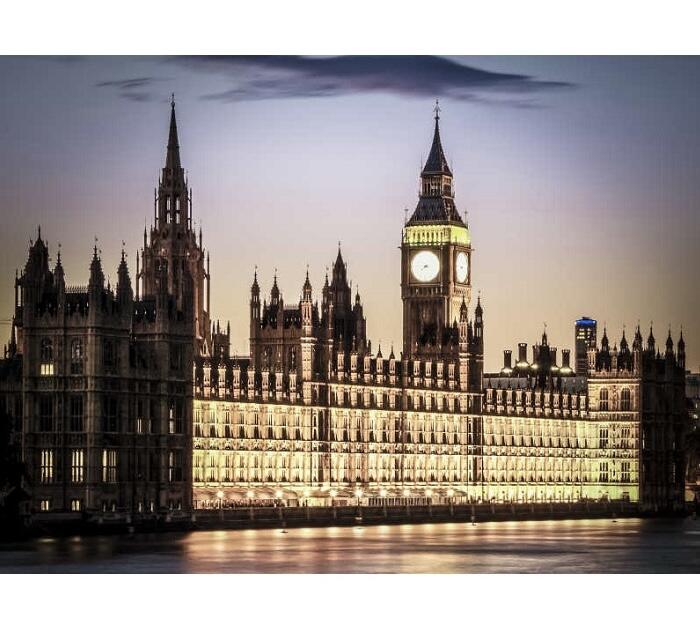 英国1965年 丘吉尔+大本钟高浮雕精制镀银章 35MM