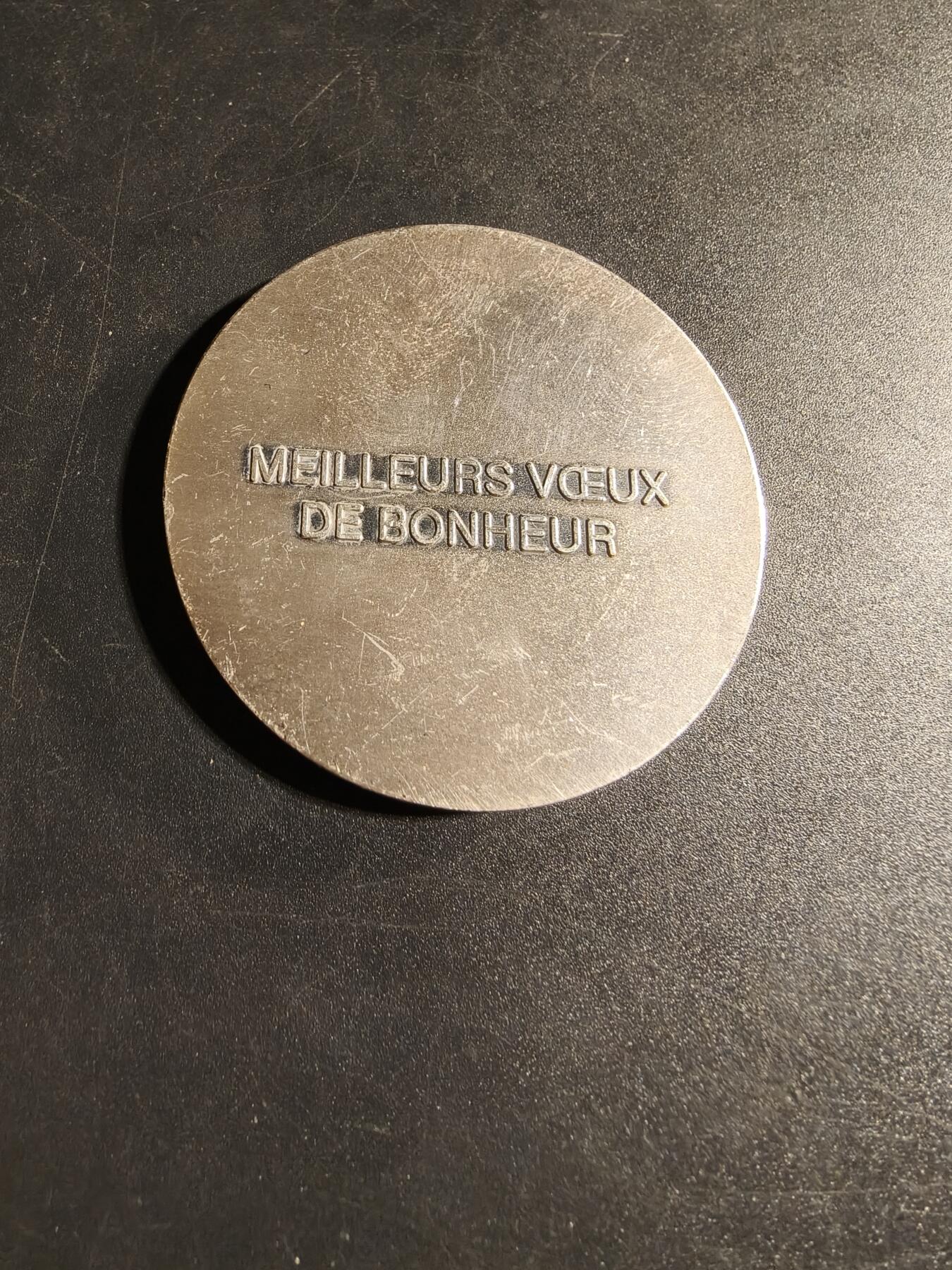 老王徽章第167期 法国法国圣西尔苏卢瓦尔市镀银大铜章      直径51mm.    重量72.1g