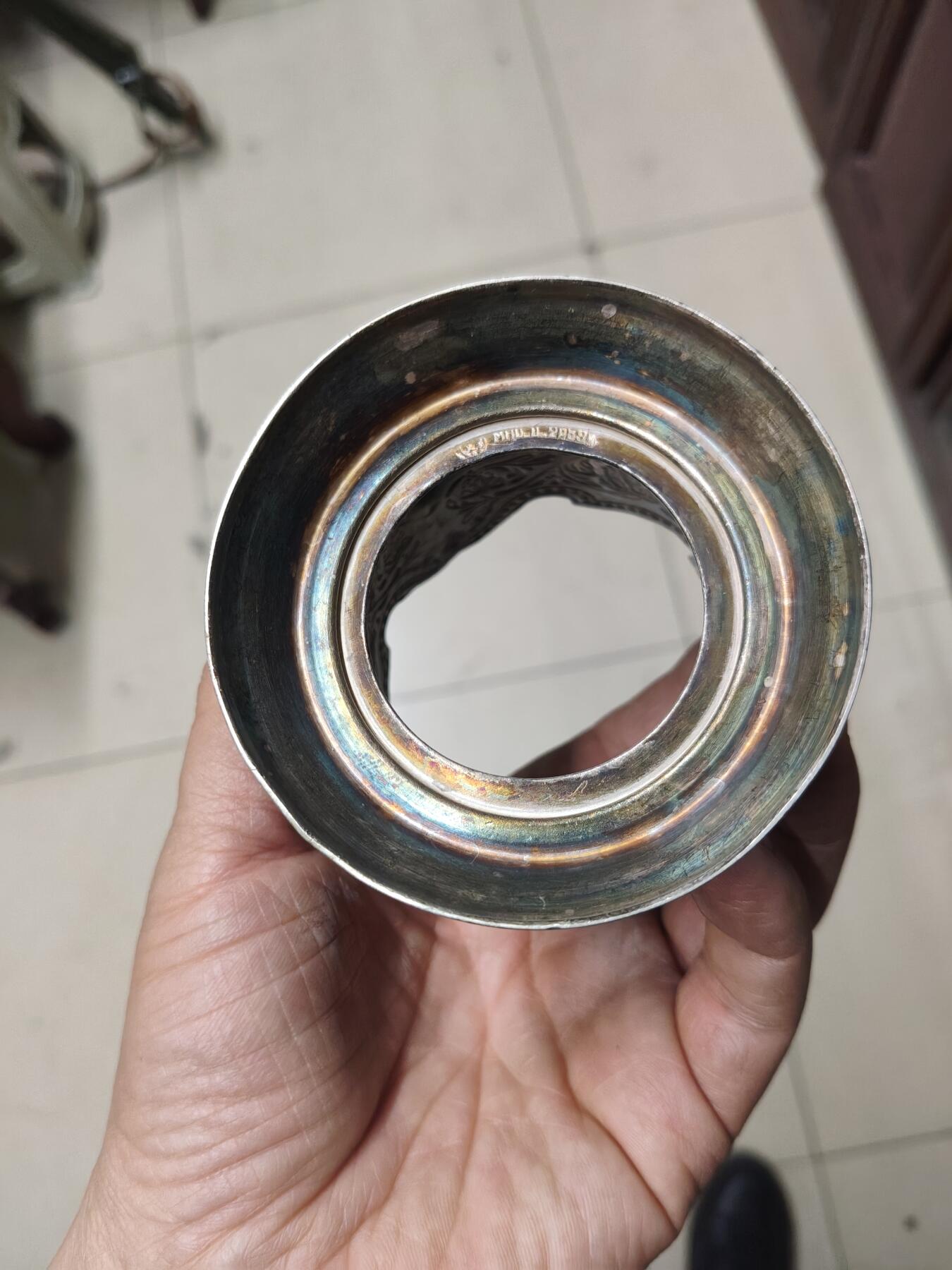 老银件 厚重苏联镀银老杯托4
