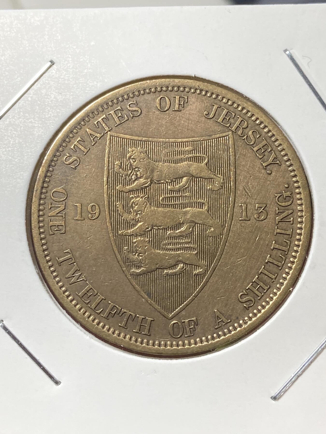 2025年第一百三十三场(总第一百五十九场）外国好品纸夹散币场(免佣金) 少见好品–英属泽西岛🇯🇪1913年1/12先令(乔治五世第一版)