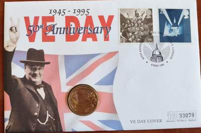 ❤️【币观天下】❤️ 第333期钱币拍卖- 2025.12.5周五晚上6点半场-长期征集拍品 - 英国1995年两镑 VE DAY邮币封