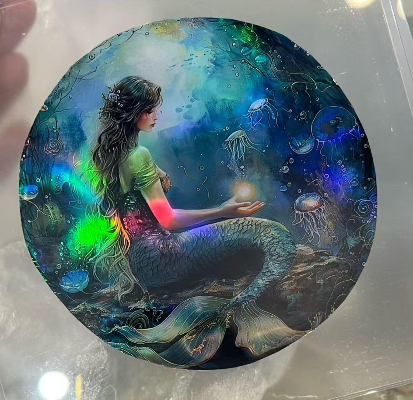 ❤️【币观天下】❤️ 第333期钱币拍卖- 2025.12.5周五晚上6点半场-长期征集拍品 利比里亚2026年海底世界美人鱼1盎司120毫米超薄工艺大尺寸彩色幻彩银币