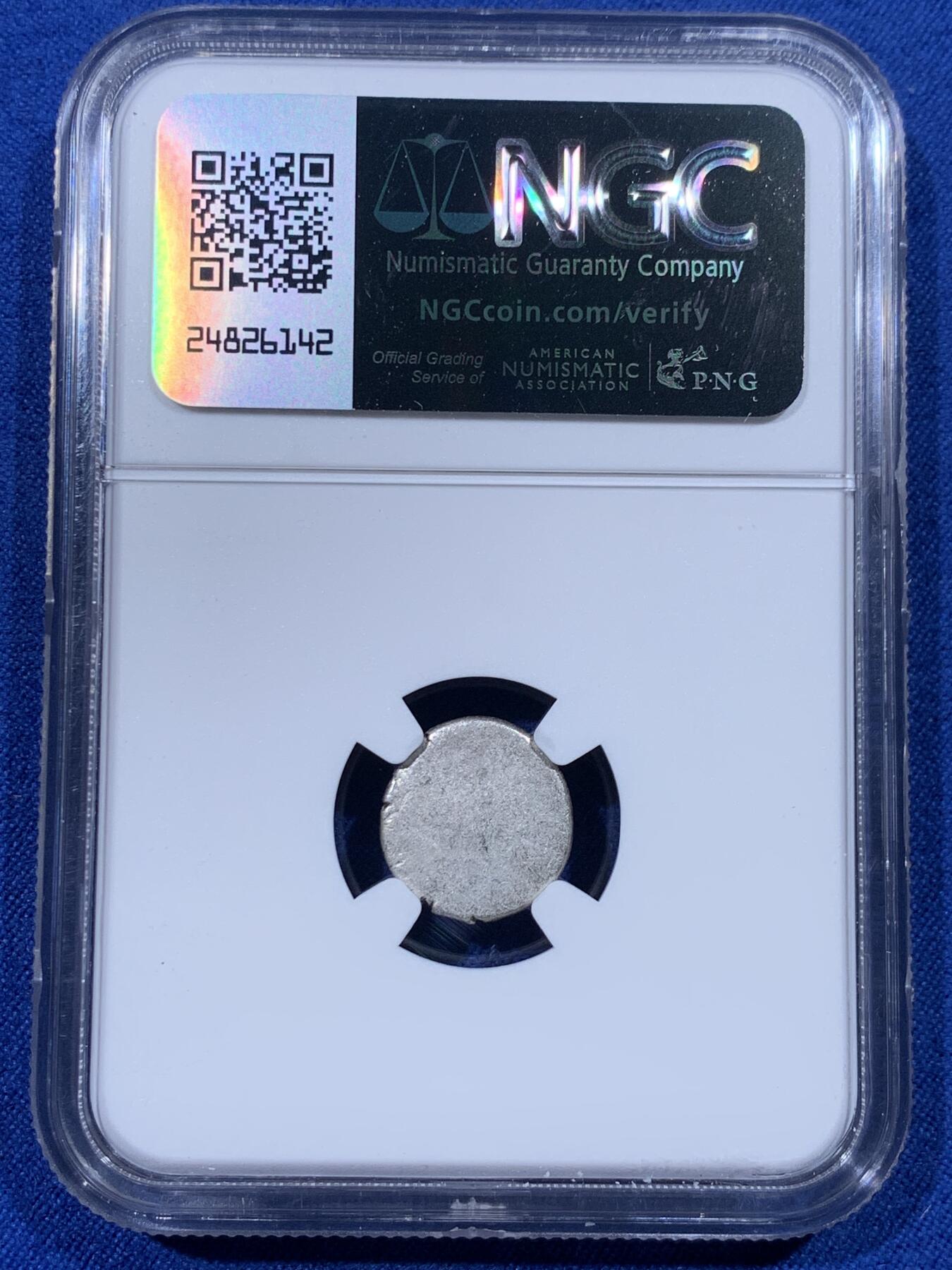 《竞宝斋》第444场 周日，周一，2场连拍 （全场包邮） NGC AU58 柬埔寨 1600-1860 小鸟 2PE 银币 东南亚经典品种 少见高分好品