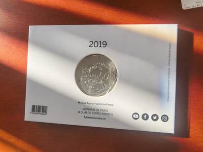 长老汇蛇年精选第七十八场拍卖 2019法国法国国旗50欧元彩色精制银币，卡装，41克900银，1500套