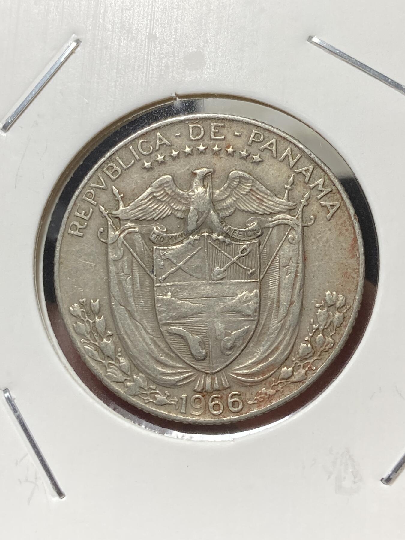 2025年第一百三十三场(总第一百五十九场）外国好品纸夹散币场(免佣金) 巴拿马🇵🇦1966年1/4巴波亚(第三版)