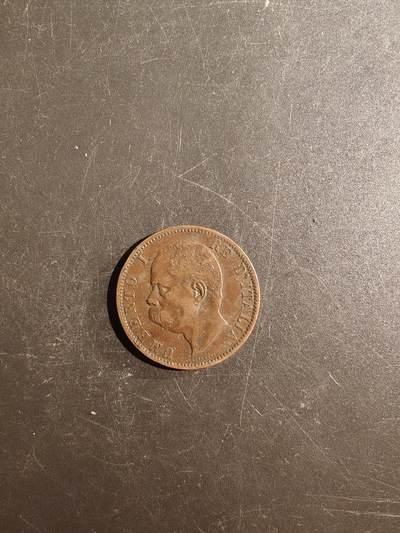老王徽章第167期 - 意大利王国1894年10分铜币     直径30mm.   重量10g