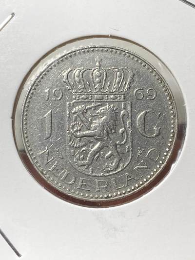 2025年第一百三十三场(总第一百五十九场）外国好品纸夹散币场(免佣金) - 荷兰🇳🇱1969年1盾(朱丽安娜女王时期，Fish–鱼标)