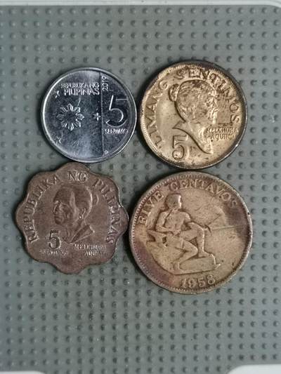 2025年第126场各国散币拍卖（总第126场） - 菲律宾5分4枚不同