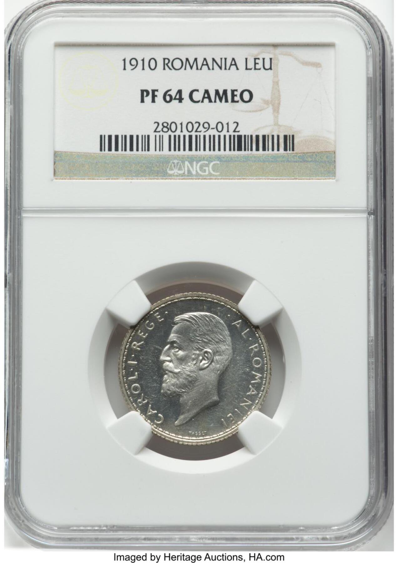 NGC PF64Cameo 保加利亚1910 精制LEU银币  