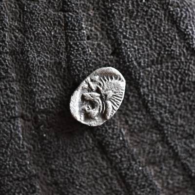 【良泉】【2025年最后一场】12月18日晚19.30点开拍！188组【直播场】西方古代钱币、丝路杂项、印章！ - 【微雕精品】公元前450-前400年【古希腊】密细亚-克孜科斯城，正面咆哮狮子，背野猪和金枪鱼，半奥波，微型银币，0.25克