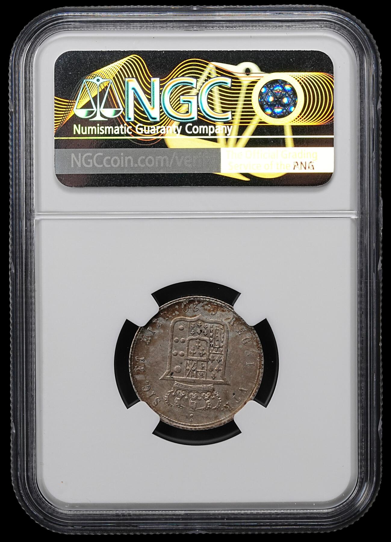 修遠堂世界钱币第九十六期 NGC MS62 1859年那不勒斯与西西里王国20 GRANA银币