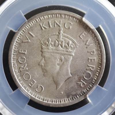 【良泉】【2025年最后一场】12月18日晚19.30点开拍！188组【直播场】西方古代钱币、丝路杂项、印章！ -  【藏家出品B】1945年，英属印度，乔治六世1卢比，银币