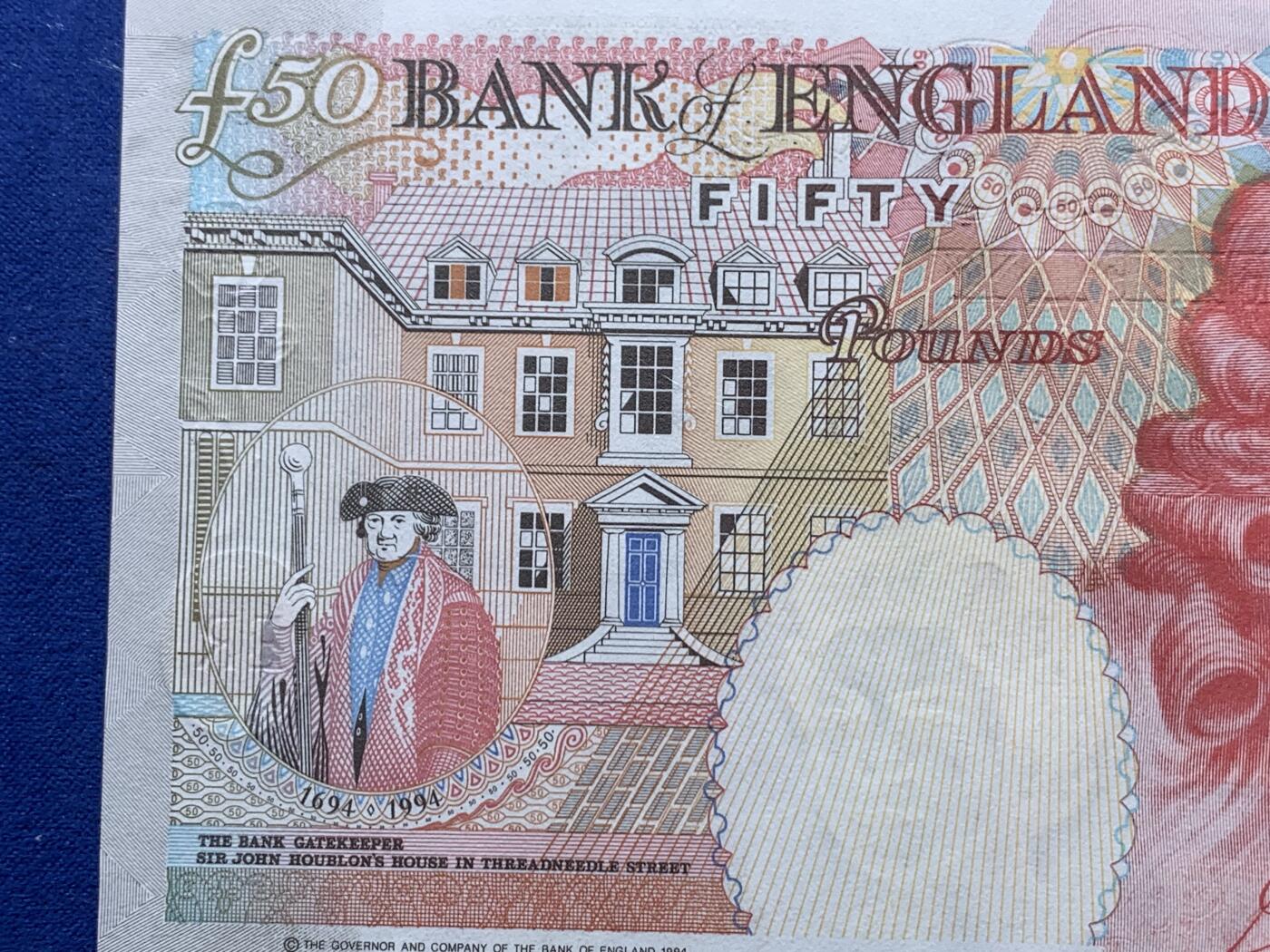 《竞宝斋》第444场 周日，周一，2场连拍 （全场包邮） PMG 67EPQ 英国E序列 1994年50镑 女王钞 高分