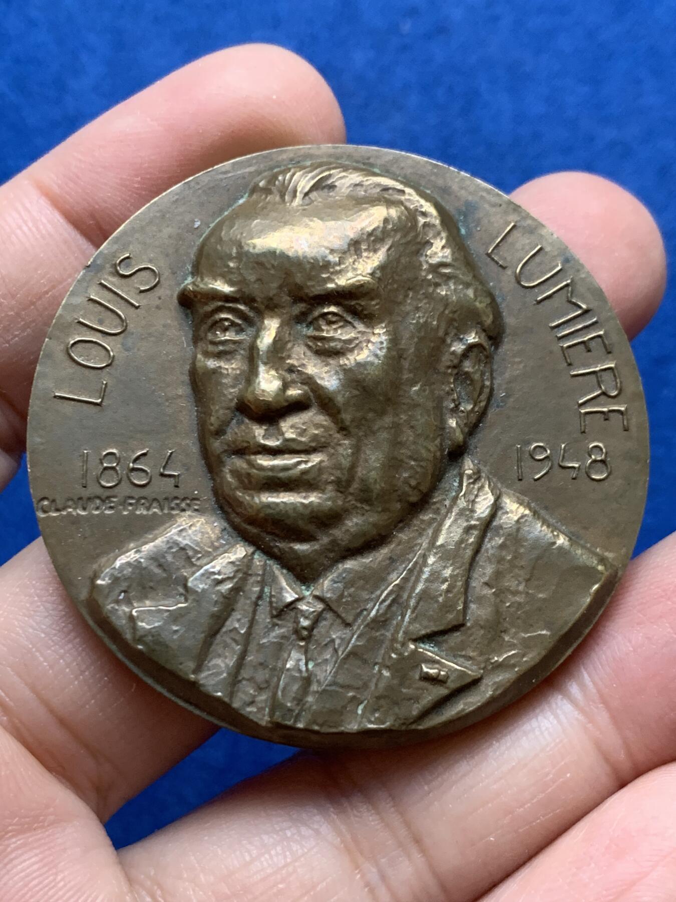 《竞宝斋》第444场 周日，周一，2场连拍 （全场包邮） 法国海事航运铜章 高浮雕 直径49.1mm 重量70.4g