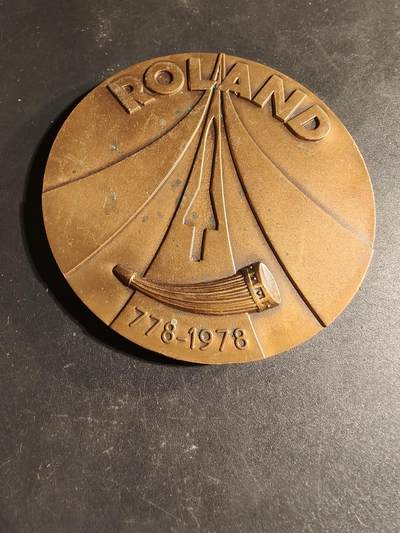 老王徽章第167期 - 法国法德联合研发“罗兰”地空导弹项目大铜章    直径80mm.   重量223.4g