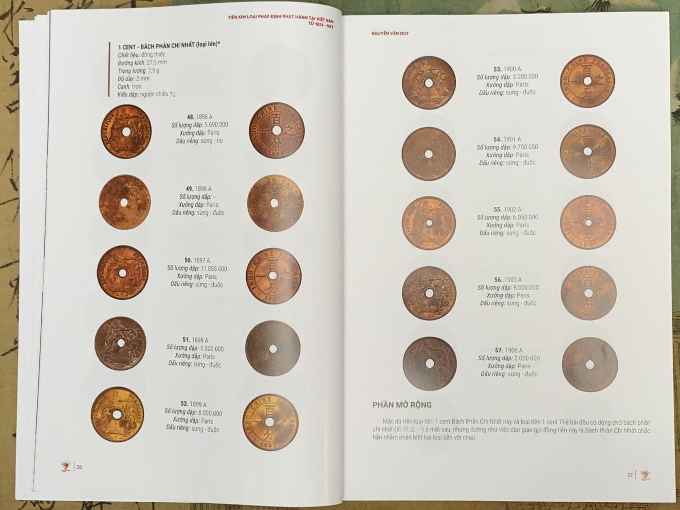 《竞宝斋》第444场 周日，周一，2场连拍 （全场包邮） 越南最新发售的硬币类书籍，涵盖了法属印支至今所发行的金属流通币，铜板纸限量印刷，这本目录可用作工具书，也可收藏，细节见图。