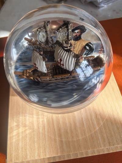 长老汇蛇年精选第七十八场拍卖 - 2021纽埃麦哲伦环球航行5元立体镶嵌彩色纪念银币，2盎司999银，333枚