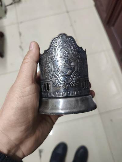 老银件 - 厚重苏联镀银老杯托2