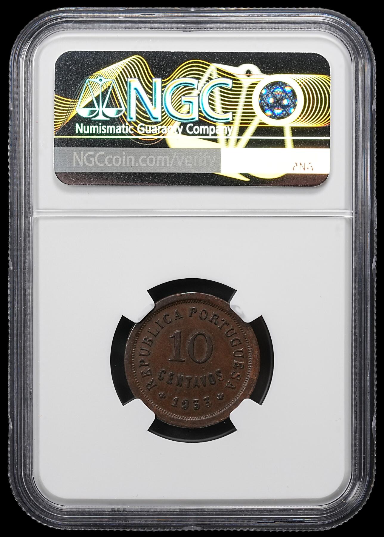 修遠堂世界钱币第九十六期 NGC AU50BN 1933年葡属几内亚比绍10分铜币 稀少品种 SBP XF40品成交价211美金