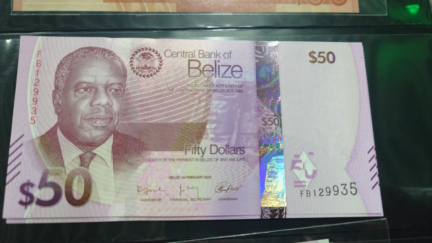 世界钱币～微拍第218期暨2025年第58期  老库存低价起拍 2025年伯利兹50元 FB冠全新绝品无47尾号935