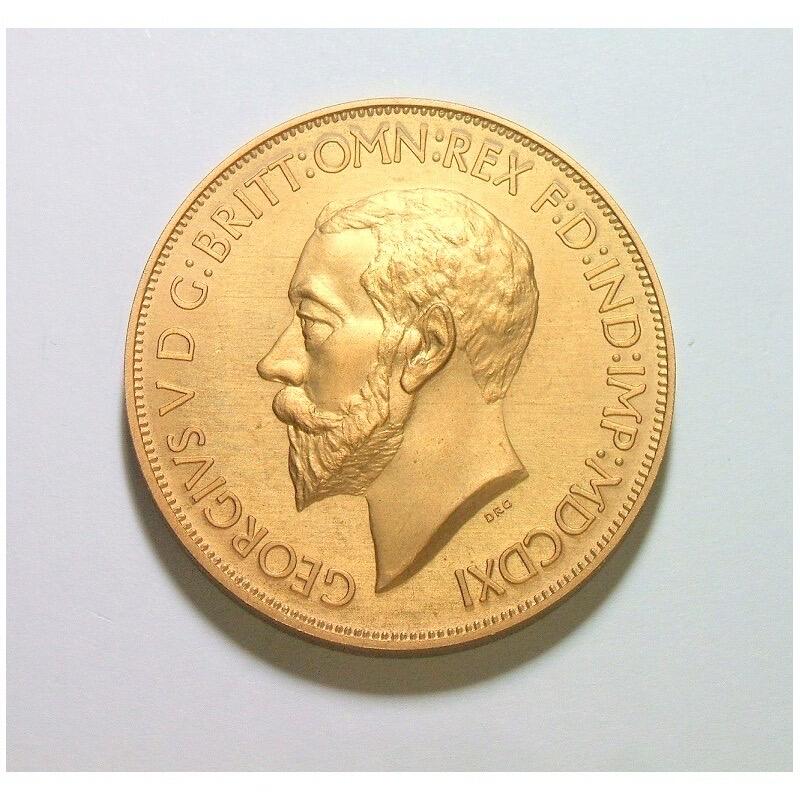 【样币】【艺术】英国乔治五世+屠龙马剑 高浮雕精制1克朗样币 发行量仅750枚 40MM