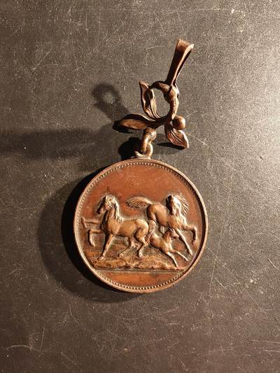 老王徽章第167期 - 法国尼奥尔市畜牧业大尺寸铜奖章     直径39mm.    重量32.1g