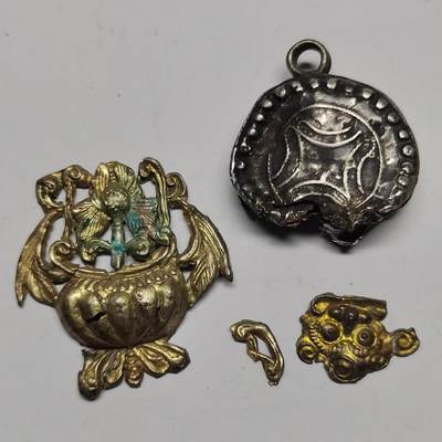 杂件专场85期 - 清代老银饰，残品