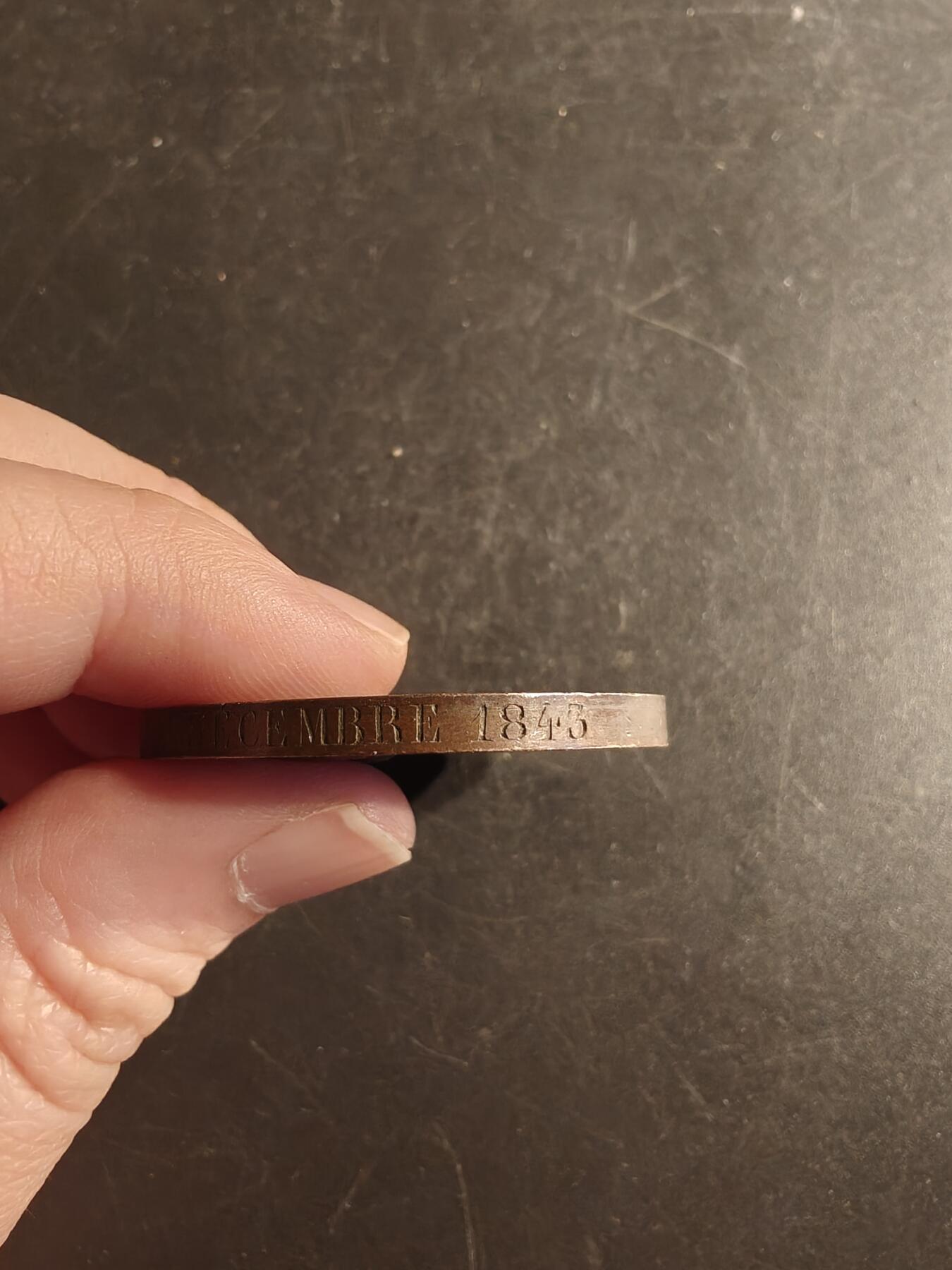 老王徽章第167期 法国复辟时期王太子波尔多公爵亨利·德·法兰西大铜章    直径36mm.    重量21g