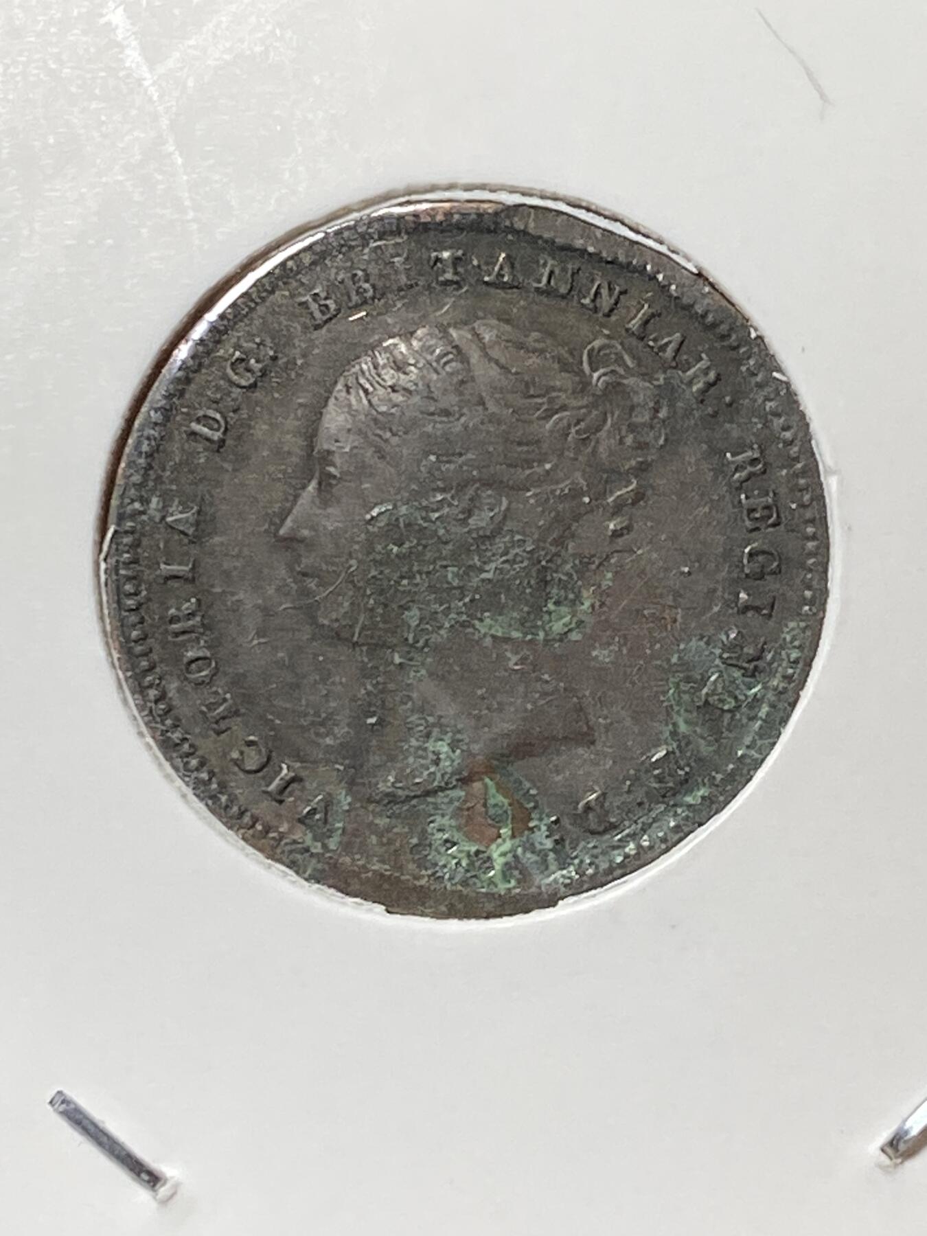 2025年第一百三十三场(总第一百五十九场）外国好品纸夹散币场(免佣金) 稀少品种轻微不平–英国🇬🇧1843年1/2法新(维多利亚女王青年)