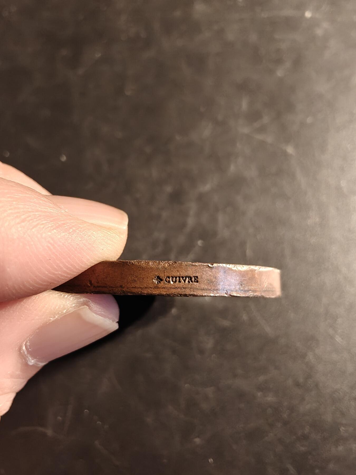 老王徽章第167期 法国拿破仑三世巴约讷艺术协会大铜章     蜜蜂cuivre铜标     直径41mm.    重量35g