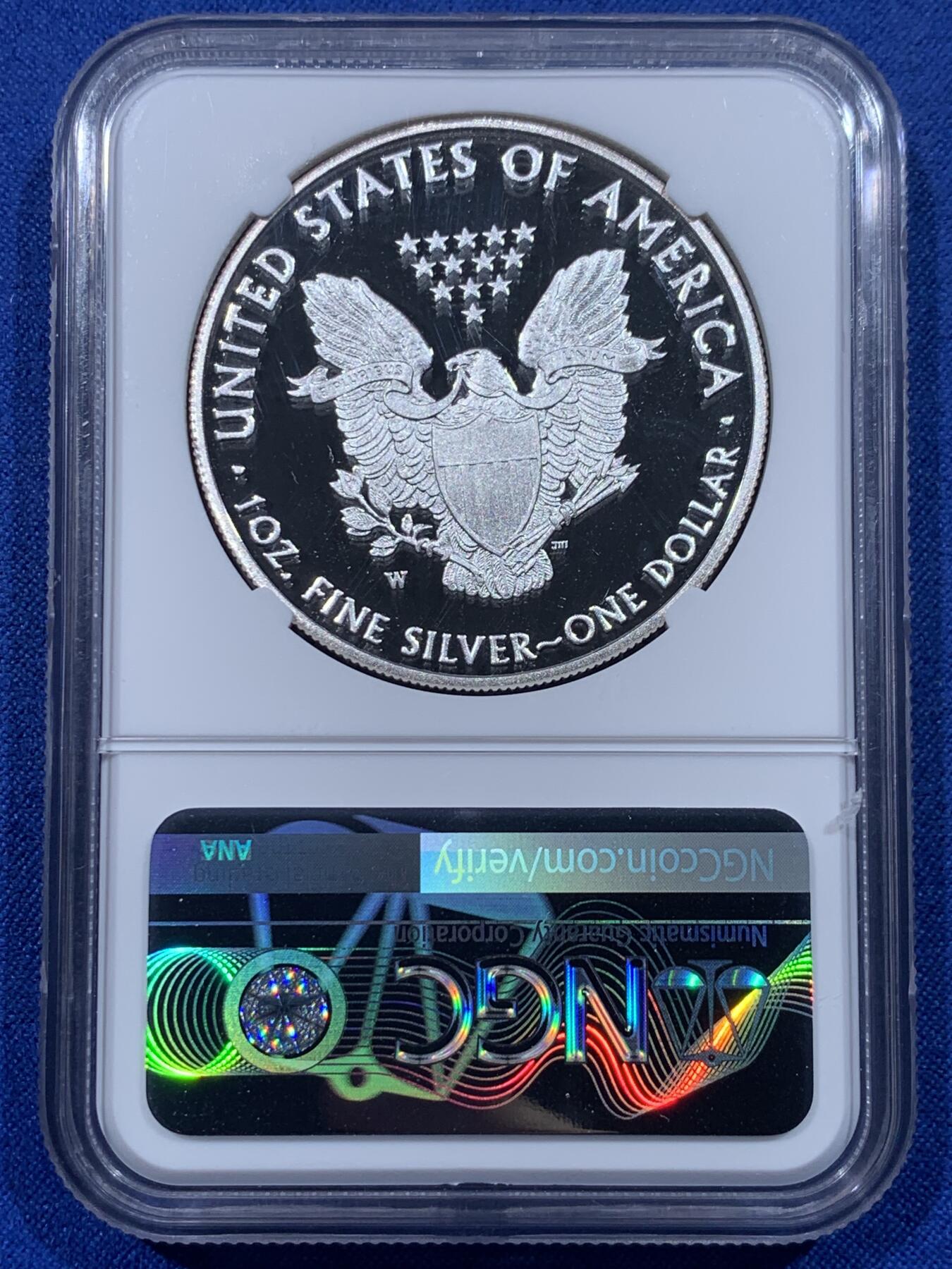 《竞宝斋》第444场 周日，周一，2场连拍 （全场包邮） NGC PF69UC 美国2017年W厂行走女神1盎司大银币