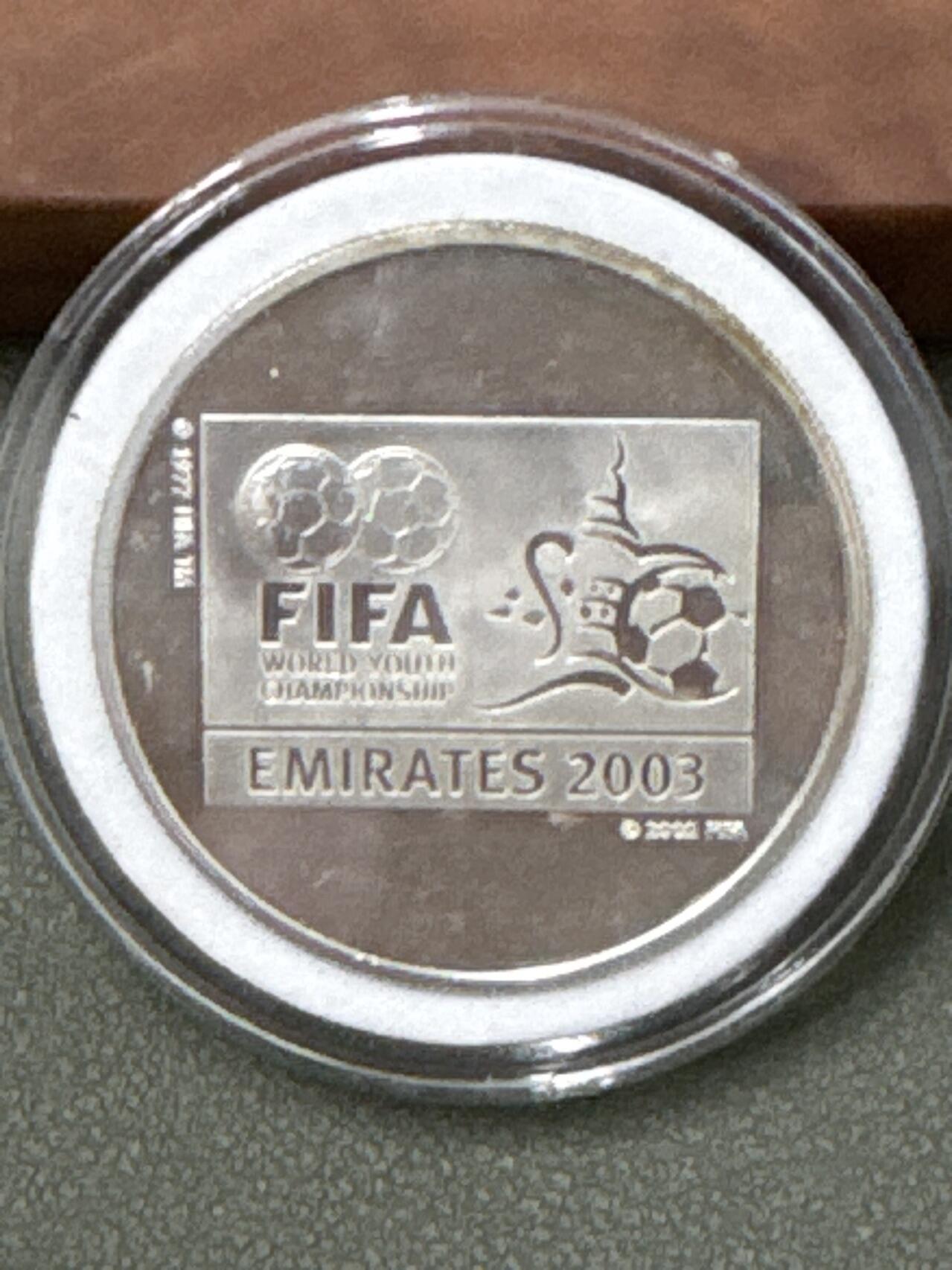 ❤️【币观天下】❤️ 第333期钱币拍卖- 2025.12.5周五晚上6点半场-长期征集拍品 阿拉伯联合共和国2003世界杯银币40克