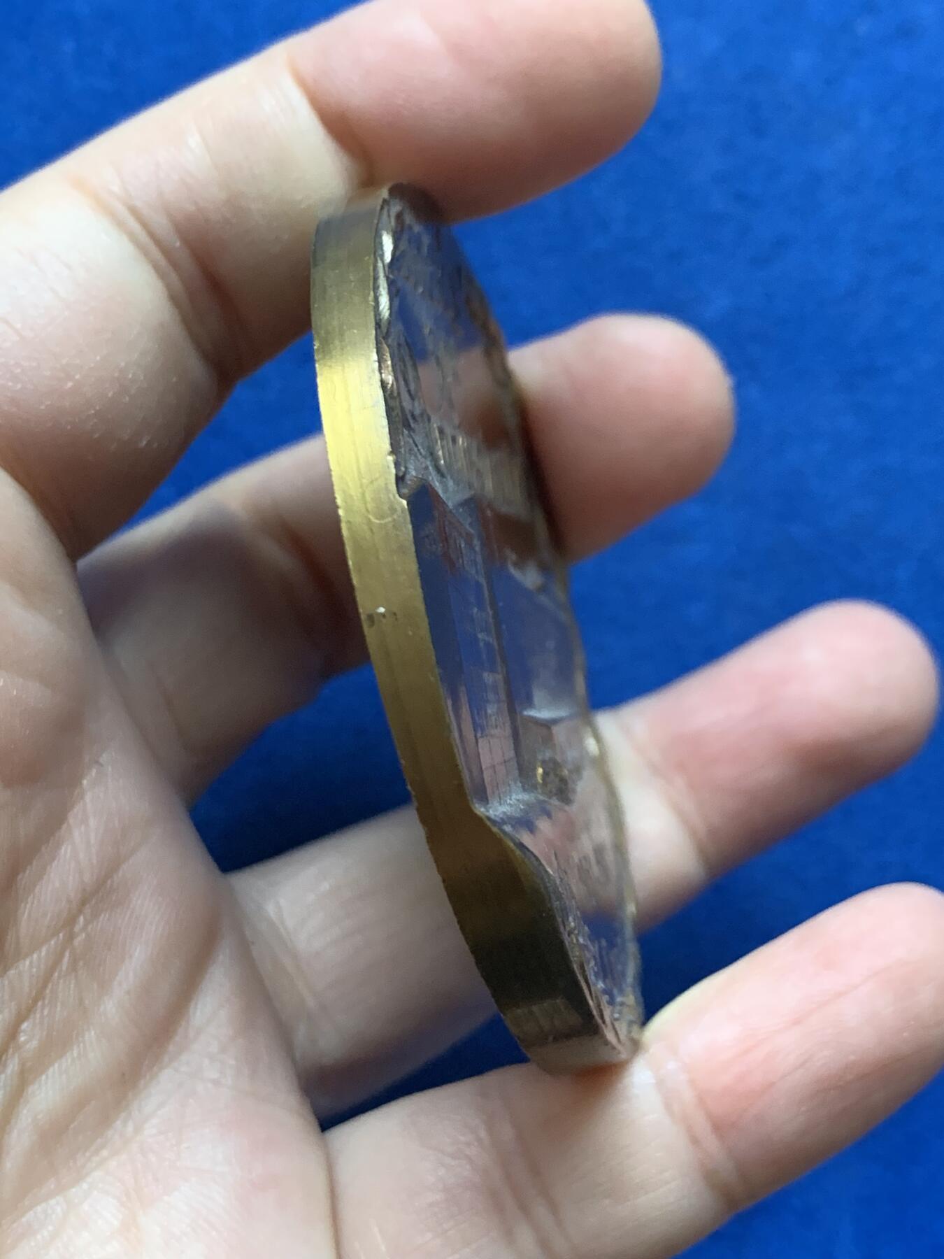 《竞宝斋》第444场 周日，周一，2场连拍 （全场包邮） 法国MATY30周年服务大铜章 直径62.6mm 重量113.8克