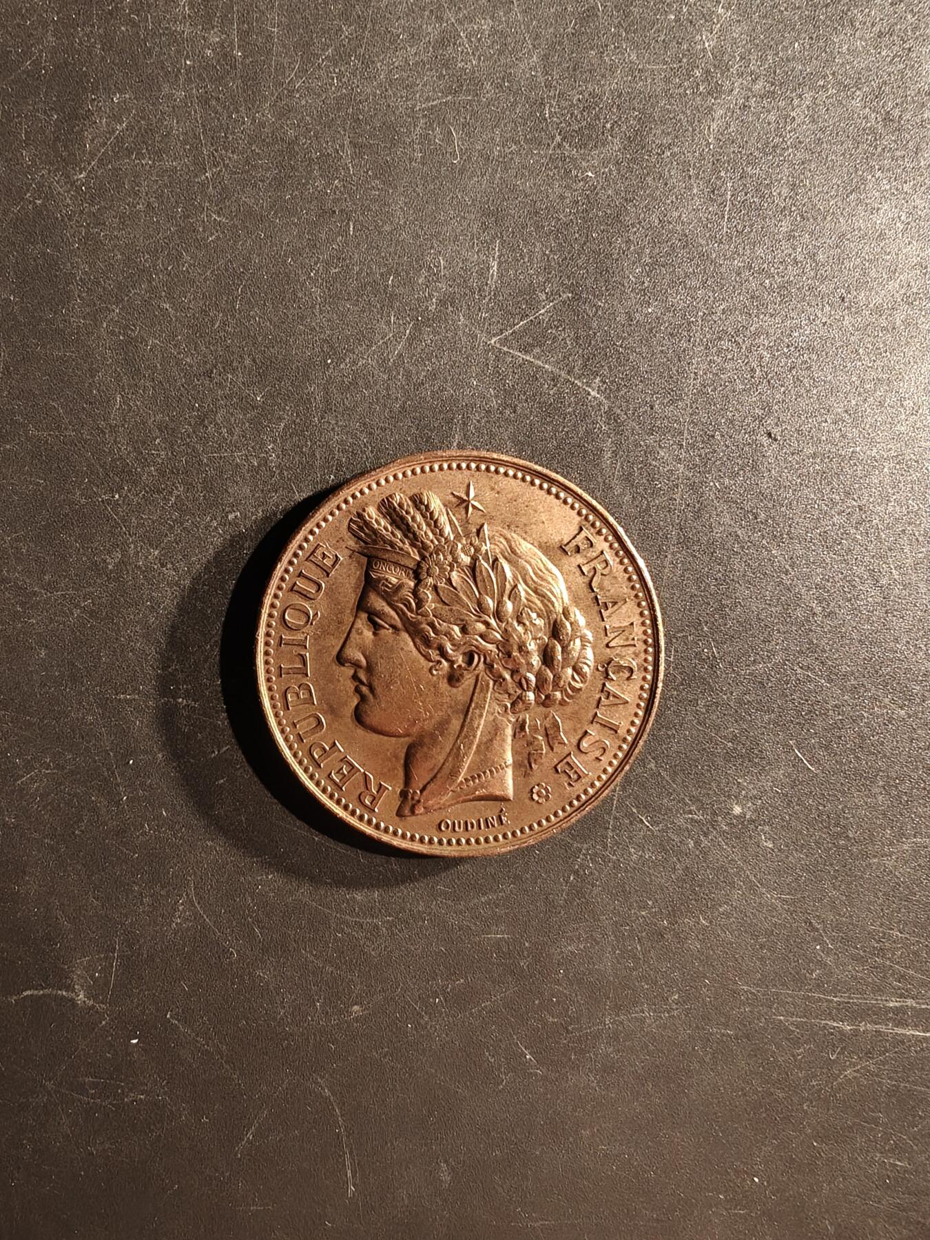 老王徽章第167期 法国1896农业和葡萄栽培竞赛大铜章     直径41mm.    重量32.2g