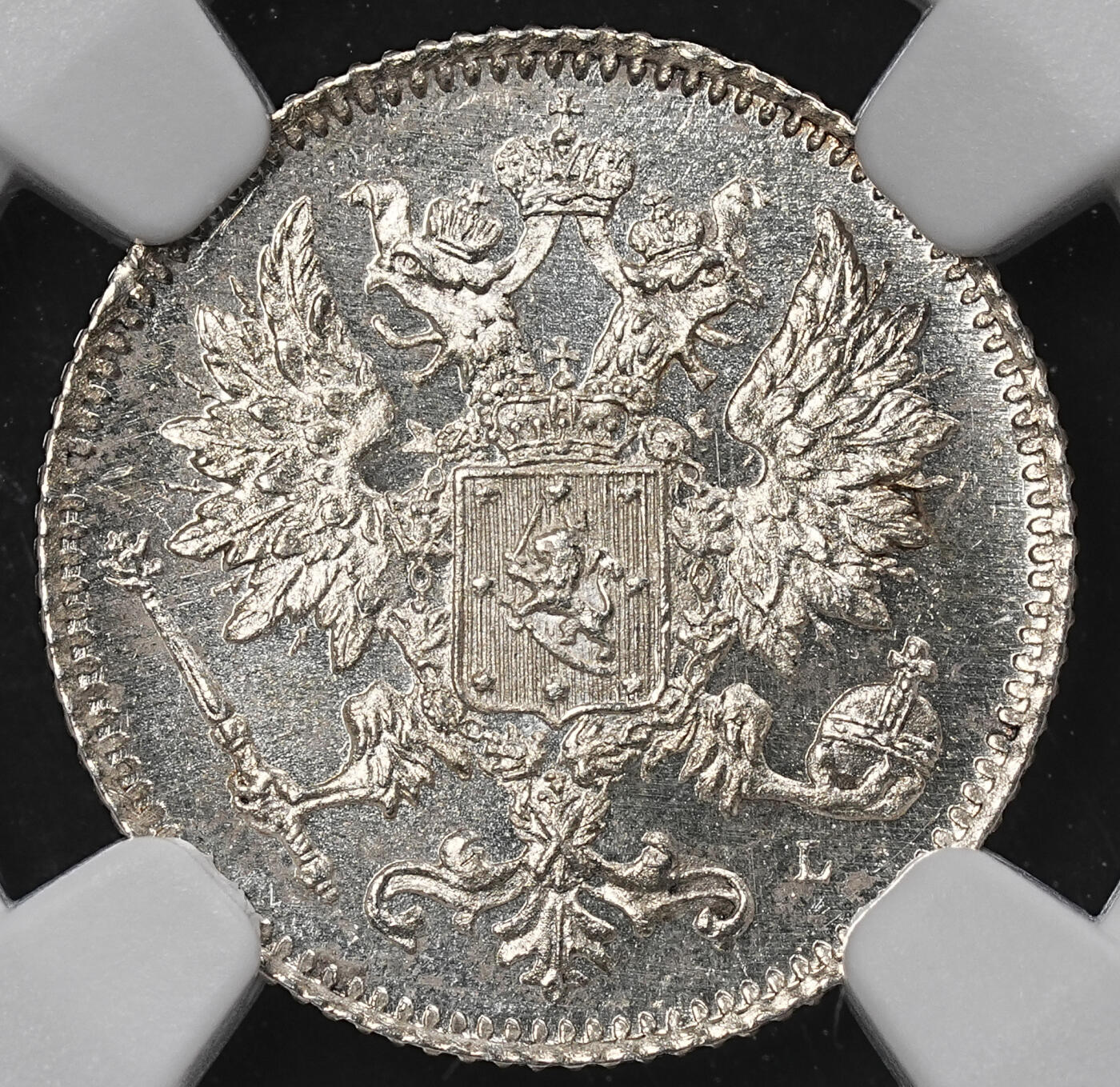 修遠堂世界钱币第九十六期 NGC MS65 1898年芬兰25盆尼银币 早期高分稀少