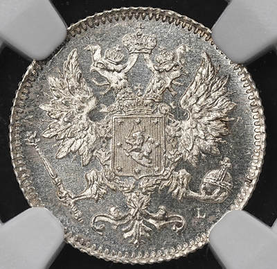 修遠堂世界钱币第九十六期 - NGC MS65 1898年芬兰25盆尼银币 早期高分稀少